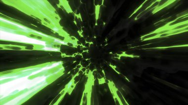 Çizgilerin ve çizgilerin hareketleriyle soyut bir arkaplan. Hareket. Enerji akışı, dönen tünelin içinde uçan kozmik desen
