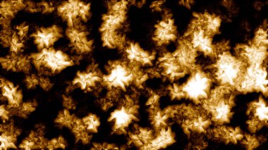 Donmuş bir pencerede müthiş bir kış deseni. Hareket. Cam üzerinde harika kar taneleri