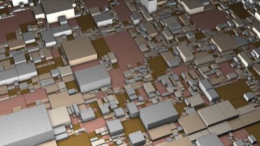 Farklı boyutlarda çok renkli kareler ve dikdörtgenler. Hareketler. Boyut ve rengini değiştiren yumuşak beyaz ve bej geometrik şekiller. Yüksek kalite 4k görüntü