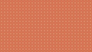 Turuncu arka planda yanıp sönen şekillerin kaleydoskop hareketi. Düz satırlardaki birçok küçük değişen figürün düz tasarımı, simetrik soyut desen, dikişsiz döngü.