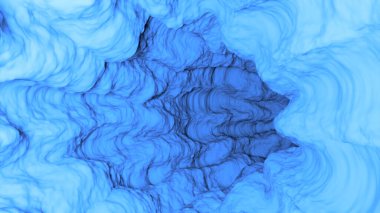 Mavi koridor. Görev. Hızla ilerleyen yumuşak mavi bir tünel. Yüksek kalite 4k görüntü