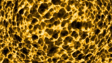 Gri ve sarı arka plan. Hareket. Bilgisayar grafiklerinde farklı renkte ışık molekülleri farklı yönlere itilir. Yüksek kalite 4k görüntü