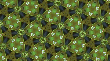 Kaleidoscope effect. Motion.Yellow backlit patterns in cartoon animation. High quality 4k footage clipart