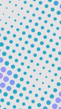 Nokta deseninde çok renkli noktalar hareket ediyor. Tasarım. Beyaz zemin üzerindeki nokta deseninden gelen ısı dalgalarının etkisi. Hareketli noktalar akışında ortaya çıkan ısı noktalarıyla güzel bir animasyon.