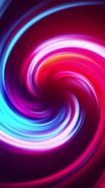 Dinamik renkli girdap, kusursuz döngü. Hareket. Parlak kavisli parlak kasırganın üst görünümü