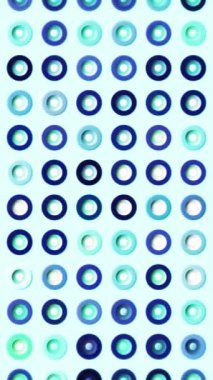 Ses ve görüntü eşitleyicisinin soyut görselleştirilmesi. Hareket. Yüzüklerin küçük siluetlerinin rengarenk sıraları