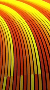 Dönen parlak çizgilerin soyut arkaplanı. Animasyon. Katı renkli çizgiler siyah arka planda aynı düzlemde döner. Katı alternatif çizgiler döngü içinde döner .