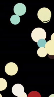 Beautiful abstract animation of multicolored circles appearing and disappearing on the black background. Animation. Abstract 3d render of transition with geometric shapes