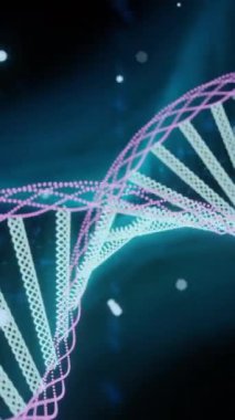 Gerçekçi DNA 3D çift sarmal. Tasarım. Bilim konsepti, parlak spiral, insan hayatı ve evrim kavramı.