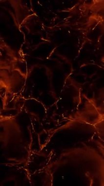 Soyut dalgalı yüzeyin üst görüntüsü, kırmızı renkli suda dalgalanmalar, pürüzsüz döngü. Renkli parlayan sıvı madde.