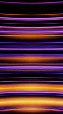 Soyut fütüristik turuncu ve mor neon kıvrımlı çizgiler siyah arka planda parıldıyor, hareket grafik tasarımı. Eğri 3d yatay dalgalar, pürüzsüz döngü.