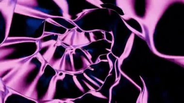 Büyüleyici bir dijital sanat eseri büyüleyici mor ve mavi renklerde tasarlanmış karmaşık çarpık yapılar içeriyor.