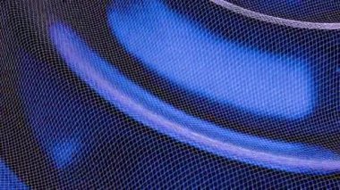 Bu büyüleyici soyut tasarım, modern medya için ideal, koyu bir arkaplan karşısında mavi dalgaları akıtmaktadır.