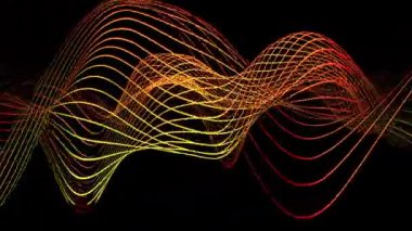 Bu video siyah arkaplanda renkli çizgiler sergiliyor, yaratıcı projeler için ritim ve enerji ile çarpıcı bir görsel etki yaratıyor