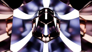 Büyüleyici bir kristal yapı. Karmaşık şekiller ve göz alıcı renkler.