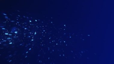 Bu video dinamik noktalı mavi bir arkaplan sergiliyor, canlı bir ortamda yaratıcılığa ve yeniliğe odaklanıyor ve bu da bağlantıya ilham veriyor.