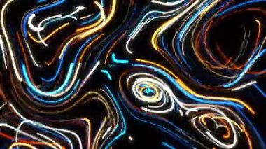 Bu büyüleyici video, siyah bir zemine karşı dairesel hareketlerle renkli ışıklar sergiliyor, büyüleyici desenler yaratıyor ve güzelliklerini vurguluyor.