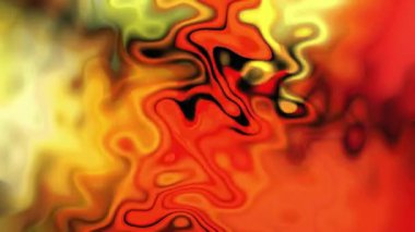 Bu video, yaratıcı projeler için renk patlamasına benzeyen kıvrımlı kırmızı, sarı ve siyah desenli canlı bir soyut arkaplan sergiliyor.