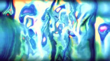 Renkli soyut animasyon mavi, yeşil, sarı, turuncu ve pembe renklerle şekil değiştiriyor.