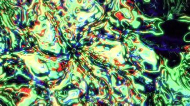 Yeşil sıvı ışık yansımaları soyut ve büyüleyici bir arka plan canlandırması yaratır