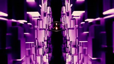 Merkezinde dönen altın kapaklı soyut renkli dijital dünya. Tasarım