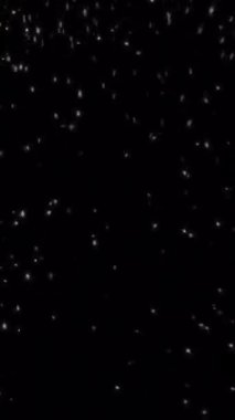 Bu video kayan kar taneleri ve parıldayan yıldızlarla birlikte sakin, siyah bir zemin gösteriyor. Güzelliği yansıtan sakin bir kış ortamı yaratıyor.