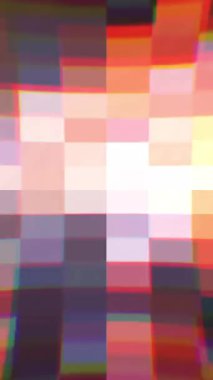 Renkli pikselleştirilmiş arka plan kromatik aberasyonla genişliyor ve büzülüyor