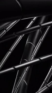 Dönen metalik sıvı hareket halinde, psikedelik görsel bir deneyim.