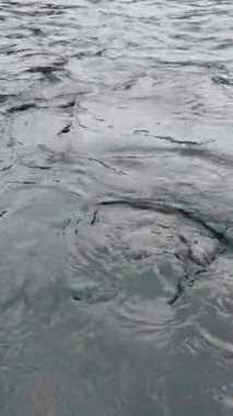 Suların yüzeyindeki büyüleyici dalgaları gösteren, nazikçe akan bir nehrin sakin bir görüntüsü. Medya