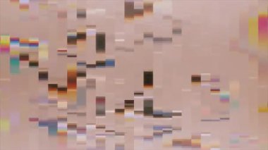 Renkli pixelated glitch sanat animasyonu soyut bir model oluşturur