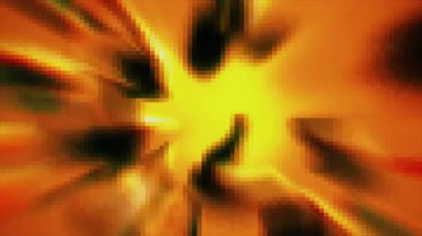 Turuncu pikselli patlama genişliyor ve şekil değiştiriyor, büyüleyici bir görsel etki yaratıyor.