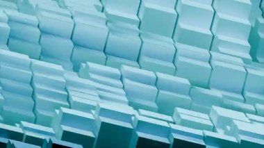 Karmaşık mavi küpleri olan, teknolojik tasarımlar ve yaratıcı projeler için ideal soyut bir arka plan.