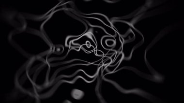 Siyah zemin üzerinde gelişen beyaz soyut çizgiler