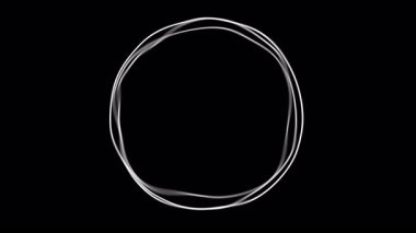 Çoklu beyaz çemberler siyah arkaplan üzerinde dönüyor