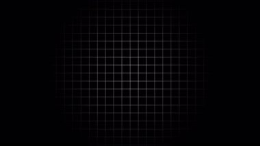 Siyah küredeki beyaz ızgara yavaş yavaş siyaha döner