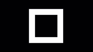 Siyah arkaplan animasyonunda beyaz kareler genişliyor