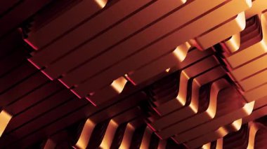 Altın metalik çizgiler soyut, evrimleşen bir desen yaratır. Tasarım