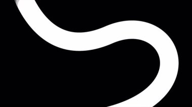 Siyah arkaplanda pürüzsüz akan beyaz bir çizginin soyut canlandırması