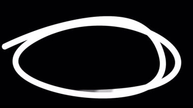 Siyah arkaplanda Oval şekil el çizimi canlandırma dizisi