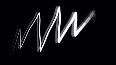 Siyah arka planda görünen ve kaybolan canlandırılmış beyaz karalama