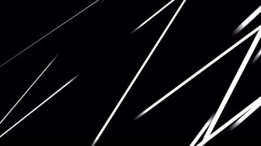 Siyah arkaplan üzerinde çapraz hareket eden çoklu beyaz çizgilerin soyut canlandırması