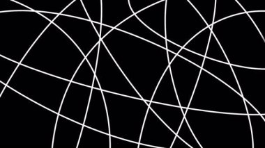 Siyah zemin üzerinde beyaz çizgiler çoğalıyor ve karmaşıklaşıyor