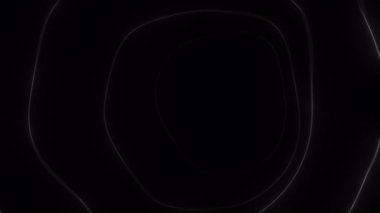 Beyaz parıldayan halkalar siyah bir arkaplanda genişler ve döner