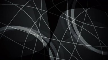 Bu, koyu arkaplan üzerinde çeşitli gri tonlarında kıvrımlar ve çizgiler barındıran şık ve soyut bir tasarım.