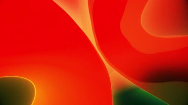 Kırmızı ve turuncu organik formların aktığı dinamik soyut animasyon kusursuz bir görsel hareket sanat eseri yaratıyor.