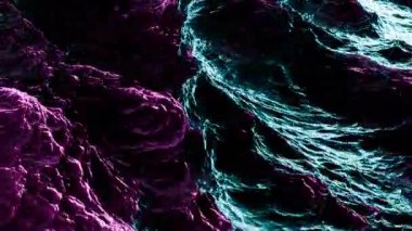 Turkuaz ve mor renkli metalik sıvı soyut arkaplan