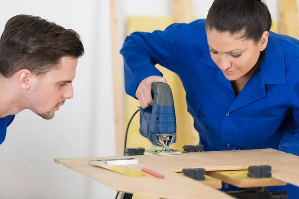 Team Wood Work Learning Students — Stock Photo, Image