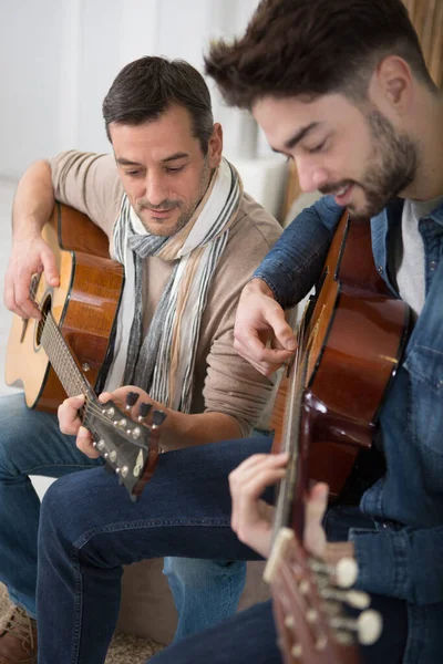 Two Guitar Players Classic Guitars — Stock Photo, Image