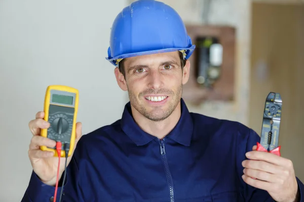Male Electrician Technician Work — Stock Photo, Image