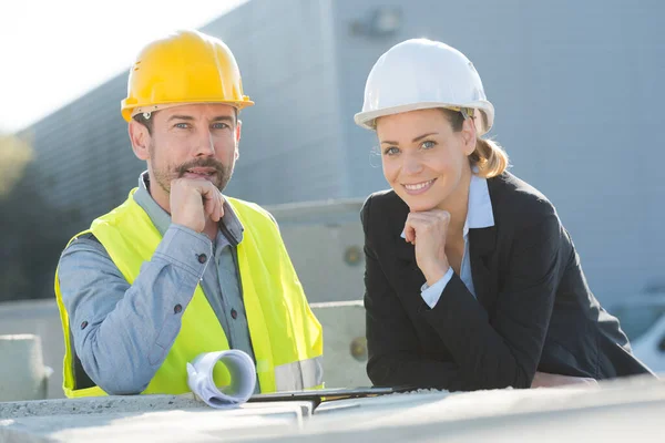 Engineers Architect Quality Inspection Building Construction — Stock Photo, Image